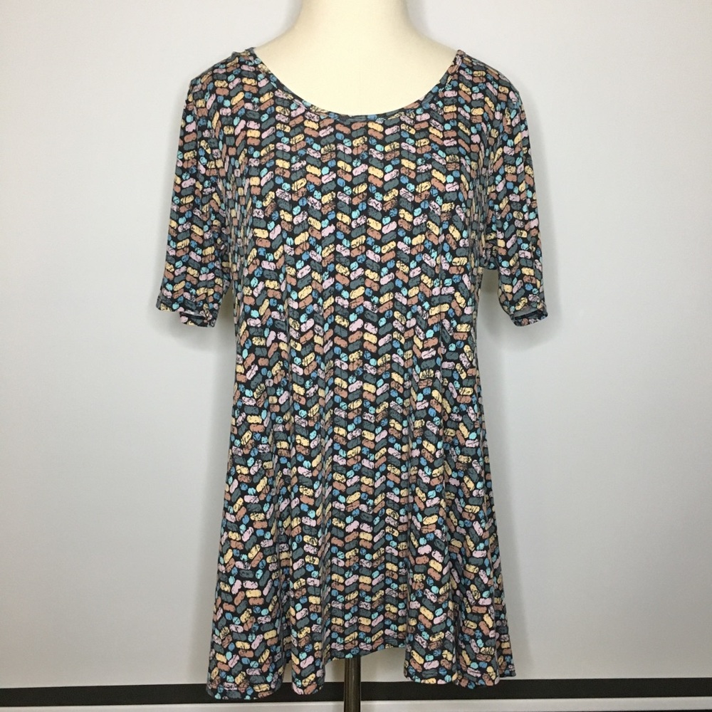 LULAROE Perfect T Short Sleeve Shirt Multi Color Small